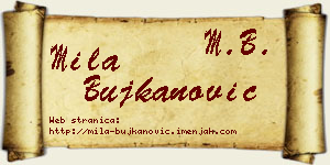 Mila Bujkanović vizit kartica